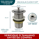 Valvula Ralo Tanque 1 1/4 Aço Inox Ralo Pia Banheiro 40mm Tam