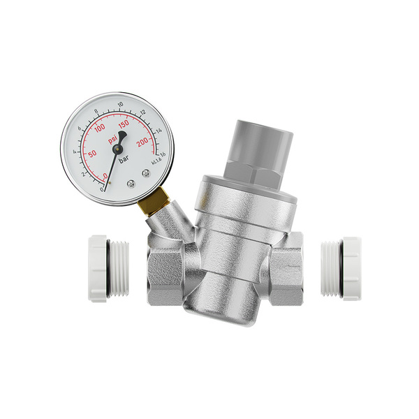 Válvula Redutora De Pressão Com Manômetro Integrado Blukit