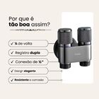 Válvula Registro Duplo Duas Saídas Tanque Máquina Banheiro La