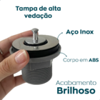 Válvula Saída D'agua Universal E Sifão Sanfonado Flexível Pvc