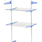 Varal 3 Andares Roupa Aço 4 Rodas Dobrável