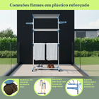 Varal De Chão 3 Andares Dobrável Com Prateleiras Portátil Bra