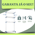 Varal De Chão 3 Andares Dobrável Com Prateleiras Portátil Bra