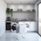 Varal de Chão Aço Branco 123x46x85cm com Abas Maxeb