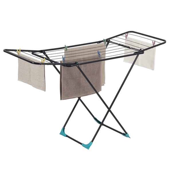 Varal de Chão Aço Preto com Abas 150x56x85cm Maxeb