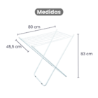 Varal De Chão Aramado Sem Abas Retrátil Dobrável Reforçado Br