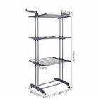 Varal De Chão Dobrável 3 Andares Cabideiro E Rodas Até 40kg