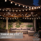 Varal De Luz 50 Metros Preto S/lampadas