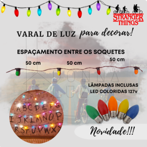 Varal De Luz Stranger Things 5 Mts 10 Lâmpadas Coloridas Led | Leroy Merlin