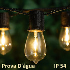 Varal De Luzes Externo Cordão Gambiarra 10 Metros Com 20 Soqu
