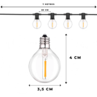Varal De Luzes Gambiarra Solar Cordão Externo 5m 8 Lâmpadas L