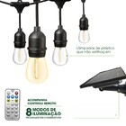 Varal De Luzes Solar Cordão Externo 8 Lâmpadas Led Filamento