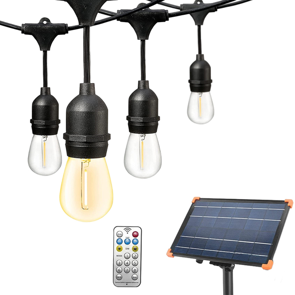 Varal De Luzes Solar Cordão Externo 8 Lâmpadas Led Filamento