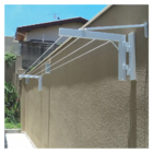 Varal De Muro Dobrável C/ 04 Cordas Fixas - Em Alumínio Branco