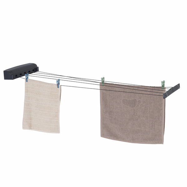 Varal de Parede 5 Cordas Preto Secalux