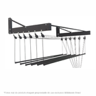 Varal De Parede Individual 100cm X 06 Varetas Preto - Linha P