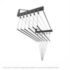 Varal De Parede Individual 120cm X 06 Varetas Preto - Linha P