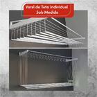 Varal De Parede Individual 8 Varetas Alumínio Branco 130 Cm