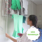 Varal De Parede Individual  150cm X 10 Varetas - Em Alumínio