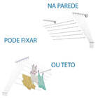 Varal De Parede Prático Com Varetas Individuais Varal De Teto