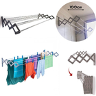 Varal De Parede Retrátil Alumínio Sanfonado 1,00m Mor