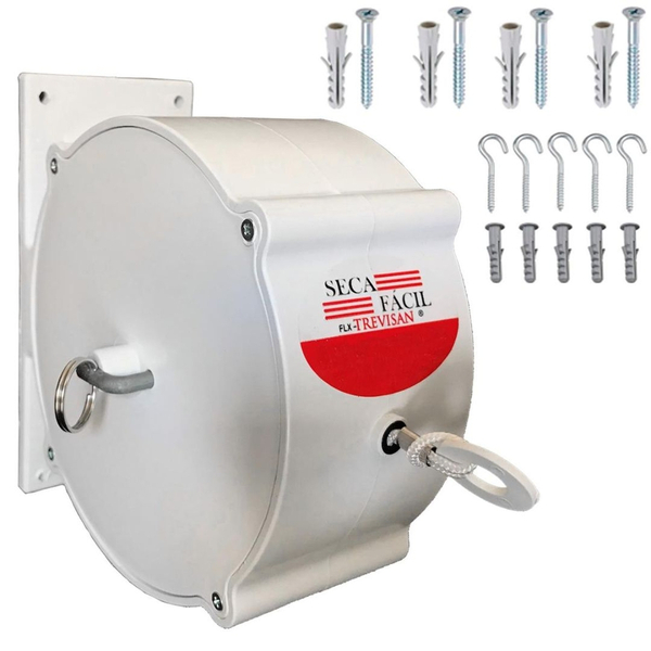 Varal De Parede Retrátil Recolhível Seca Fácil + Kit Buchas