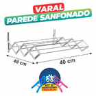 Varal De Parede Sanfonado 0,40 X 0,47 Leve E Compacto + Kit F
