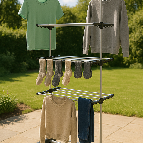 Varal De Roupa Dobrável Vertical Com Rodinhas - Jolitex Eleva