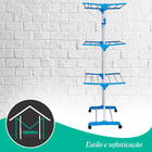 Varal De Roupas Vertical 3 Andares De Chão Dobrável E Portáti