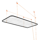 Varal de Teto Aço Preto 2x56x140cm Maxeb