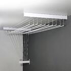 Varal De Teto Individual 10 Varetas Alumínio Branco 170 Cm