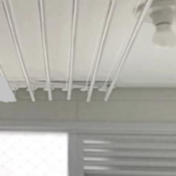 Varal De Teto Individual Branco Com 05 Varetas  1,00m