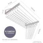Varal Individual De Parede 100cm X 12 Varetas - Em Alumínio B
