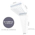 Varal Individual De Teto 180cm X 10 Varetas - Em Alumínio Bra