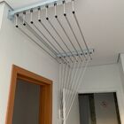 Varal Individual Parede Em Alumínio 8 Varetas C/ Corda Preta