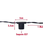 Varal Luzes  20 Metros Sem Lampada Preto Gambiarra Americano