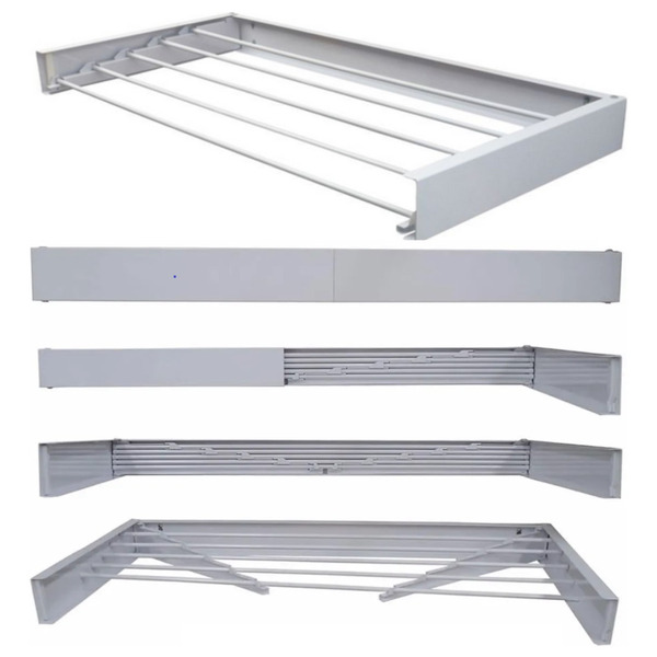 Varal Magico 6 Varetas  Aluminio 1 04m - Dobravel Branco