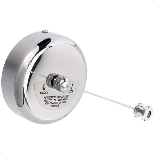 Varal Retrátil De Parede Lorben Aço Inox Corda Nylon 2,9m Ext