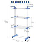 Varal Roupa Vertical Chao 3 Andares Dobravel Suporte Cabide R