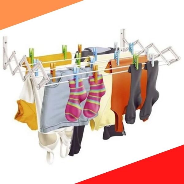 Varal Sanfonado Aço Branco 1,20 Metros Secalux