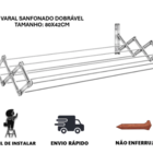 Varal Sanfonado Parede Dobrável Retrátil 80cm