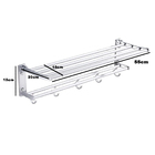 Varal Toalheiro Duplo Prateleira Porta Toalha Roupa Banheiro