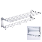 Varal Toalheiro Duplo Prateleira Porta Toalha Roupa Banheiro