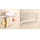 Varal Toalheiro Duplo Prateleira Porta Toalha Roupa Banheiro