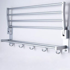 Varal Toalheiro Duplo Prateleira Porta Toalha Roupa Banheiro