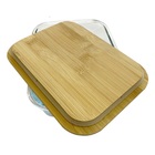 Vasilha Retangular De Vidro Com Tampa De Bambu 1 5 L