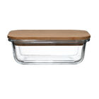 Vasilha Retangular De Vidro Com Tampa De Bambu 1 5 L