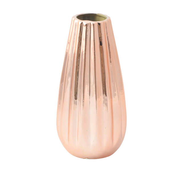 Vasinho Canelado Rosegold Ou Dourado 13cm Cobre