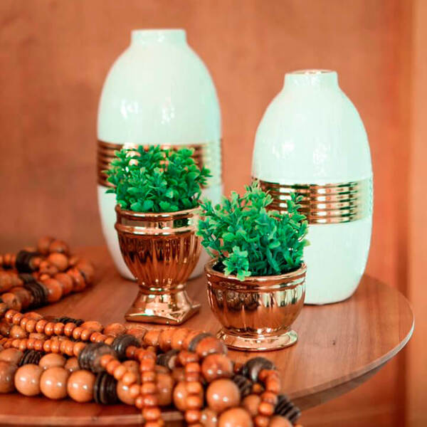 Vasinho Dourado Verona P 6,5 Cm