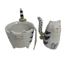 Vasinho Porta Biju Gatinho E Gatinho Porta Anel